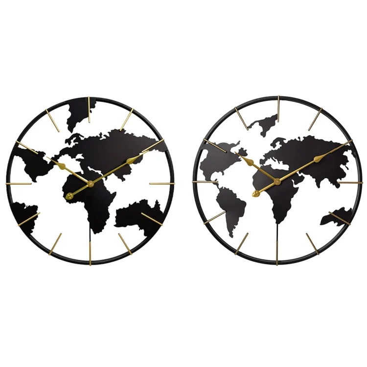 TBD0603323801_B1.webp 0818 3D Stereo World Map Art Wall Decoration Clock Round Wall Clock - Image 2