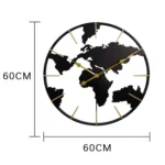 0818 3D Stereo World Map Art Wall Decoration Clock Round Wall Clock - Image 3