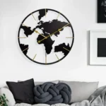 0818 3D Stereo World Map Art Wall Decoration Clock Round Wall Clock - Image 6
