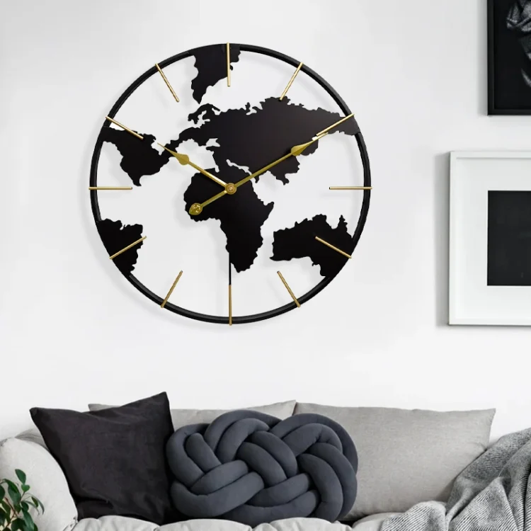 TBD0603323801_B5.webp 0818 3D Stereo World Map Art Wall Decoration Clock Round Wall Clock - Image 6