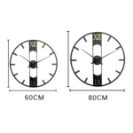 YX8836 Home Decor Wall Clock Wrought Iron Rivet Scale Silent Clock, Size: - Image 3