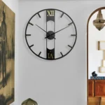 YX8836 Home Decor Wall Clock Wrought Iron Rivet Scale Silent Clock, Size: - Image 5