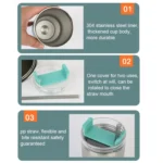Glitter Insulation Coffee Cup Double Layer Ice Cup Stainless Steel Car Cup With Straw - Image 5