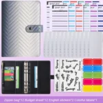 A6 PU Macaron Gradient Color Loose-leaf Notepad Notebook Budget Book - Image 2