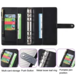 A6 PU Macaron Gradient Color Loose-leaf Notepad Notebook Budget Book - Image 3