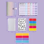 A6 PU Macaron Gradient Color Loose-leaf Notepad Notebook Budget Book - Image 4