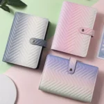 A6 PU Macaron Gradient Color Loose-leaf Notepad Notebook Budget Book - Image 6