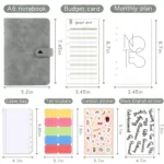 H666 A6 Loose-leaf Binder Cash Budget Handbook Vintage PU Leather Notebook with Window - Image 3