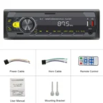 M11T Car Bluetooth MP3 Player ISO Interface EQ Sound Effect Fast Charge Colorful Button Radio - Image 2