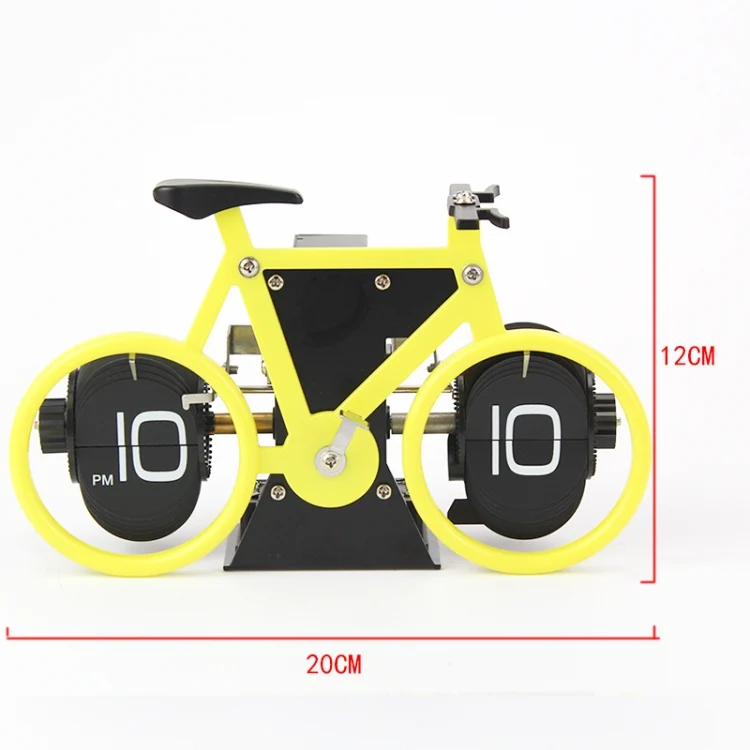TBD0603341401_B2.webp HY-F087 Retro Bicycle Shape Automatic Flip Home Decorative Turning Clock - Image 3