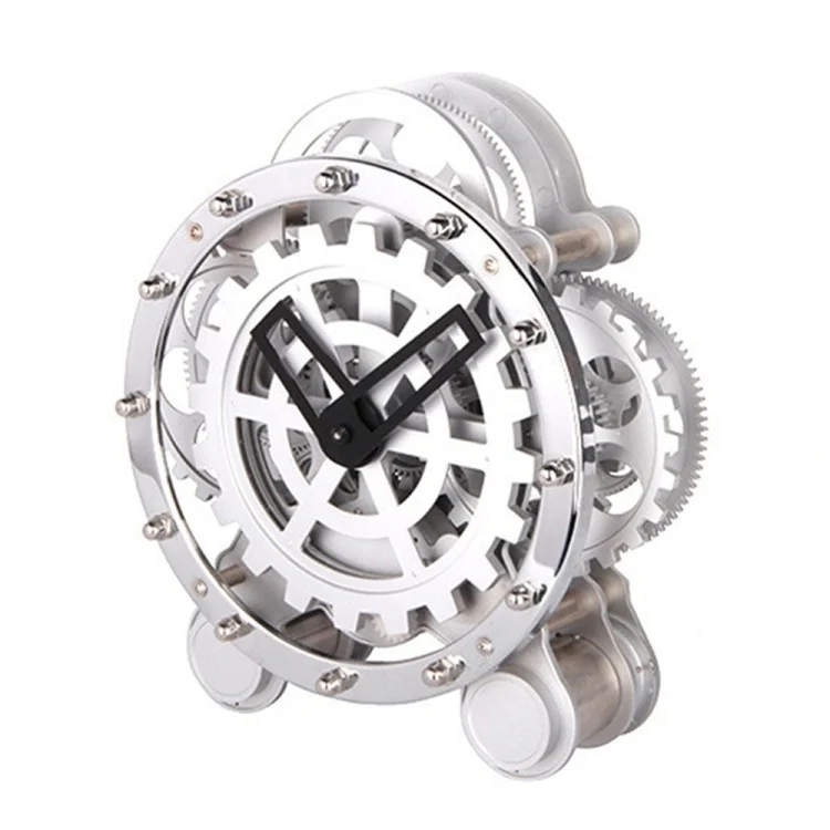 TBD0603342001_B1.webp HY-G001 Rotating Double Gear Living Room Stainless Steel Decorative Clock - Image 2