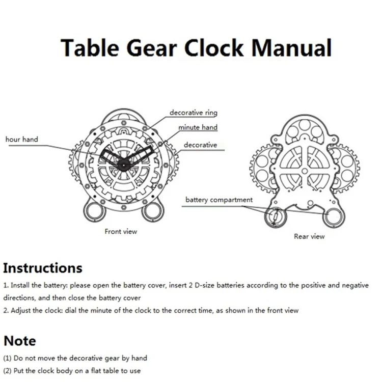 TBD0603342001_B3.webp HY-G001 Rotating Double Gear Living Room Stainless Steel Decorative Clock - Image 4