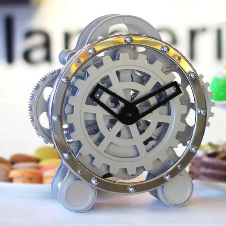 TBD0603342001_B4.webp HY-G001 Rotating Double Gear Living Room Stainless Steel Decorative Clock - Image 5
