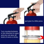 HLX028 Transparent Fire Extinguisher Shaped Wine Dispenser Hand Press Wine Dispenser - Image 4