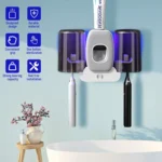 Couple Wall Mounted Toothbrush Holder Automatic Squeeze Toothpaste Device,Spec: - Image 2