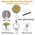 2pcs Diamond Glitter Sequins Retractable Pull Badge Reel Name Tag Card Badge Holder - Image 4