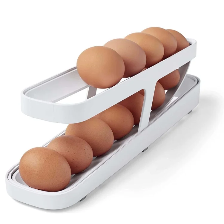 Automatic Eggs Storage Box Refrigerator Egg Dispenser Plastic Rolling Eggs Holder Container