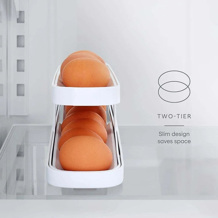 TBD0603368901_B3.webp Automatic Eggs Storage Box Refrigerator Egg Dispenser Plastic Rolling Eggs Holder  Container - Image 4