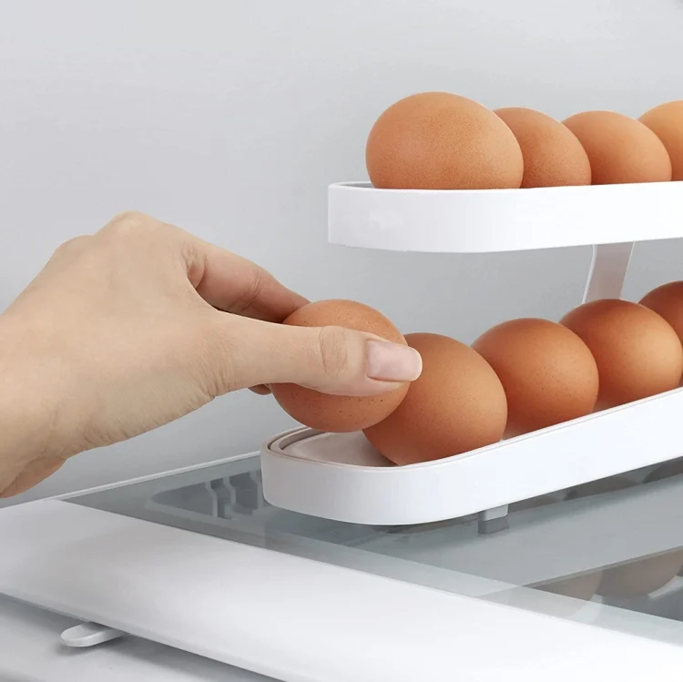 TBD0603368901_B5.webp Automatic Eggs Storage Box Refrigerator Egg Dispenser Plastic Rolling Eggs Holder  Container - Image 6