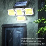TG-TY10804 Solar 4 Head Double Sensor Light LED Rotating Wall Light With Remote Control - Image 8