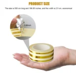 2.5cm x 5m  Golden Tile Gap Tape Waterproof PVC Self Adhesive Sticker - Image 3