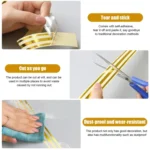 2.5cm x 5m  Golden Tile Gap Tape Waterproof PVC Self Adhesive Sticker - Image 5