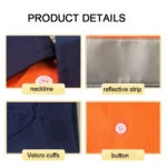 Pure Cotton Long-sleeved Reflective Clothes Overalls Work Clothes - Image 5