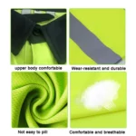 Reflective Quick-drying T-shirt Lapel Short-sleeved Safety Work Shirt - Image 3