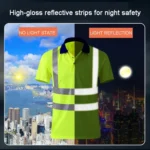 Reflective Quick-drying T-shirt Lapel Short-sleeved Safety Work Shirt - Image 5