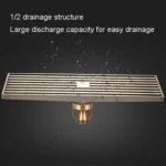 8x30cm Extended Full Copper Strip Floor Drain, Style: - Image 6