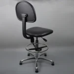 Anti-static Chair Liftable Adjustable Stool PU Leather Backrest Chair With Footrest,Spec: - Image 4