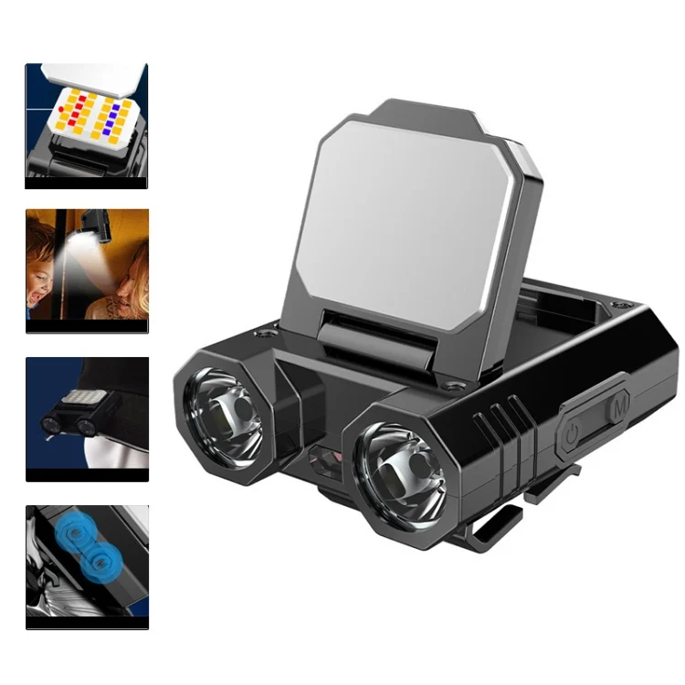 HW-888 XPE+2835 LED Multi-light Source Induction Headlamp Clip on Hat Light