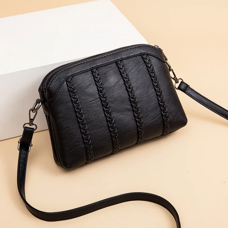XY1101 Multifunctional Double Layer Ladies Woven Handbag Phone Single-shoulder Bag