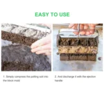 Handheld Seedling Soil Blocker Makes Four 2 by 2 Inches Soil Blocks for Garden Prep - Image 6