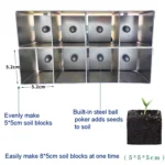 Handheld Seedling Soil Blocker Makes Eight 2 by 2 Inches Soil Blocks for Garden Prep - Image 5
