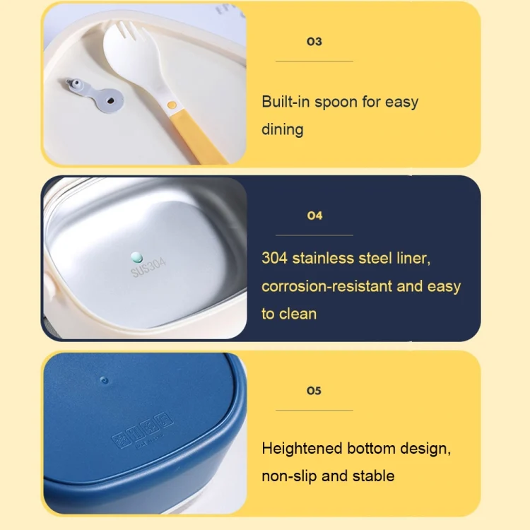 TBD0603444801_B4.webp Large Capacity Oval Divided Portable Office Insulation Lunch Box - Image 5