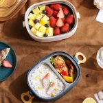 Large Capacity Oval Divided Portable Office Insulation Lunch Box - Image 6