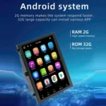 9.7 inch Vertical Screen Bluetooth Radio Android 13 GPS Navigation Device - Image 4