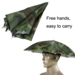 JJ11217 Headband Fishing Umbrella Headband 30CM Camouflage Silver Rubber Hat Umbrella - Image 2