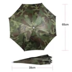 JJ11217 Headband Fishing Umbrella Headband 30CM Camouflage Silver Rubber Hat Umbrella - Image 3