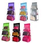 B05005 Double Sided 6 Pocket Hanging Bag Non-woven Fabric Hanging Handbag Organizer - Image 2