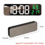 671  Mirror Screen Digital LED Alarm Clock USB Plug-in/Battery Dual-use With Temperature/Humidity Display - Image 3