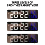 671  Mirror Screen Digital LED Alarm Clock USB Plug-in/Battery Dual-use With Temperature/Humidity Display - Image 4