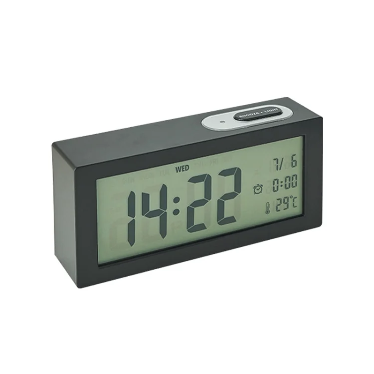 8890H Multifunctional Photosensitive Bedside Small Alarm Clock LCD Screen Digital Clock