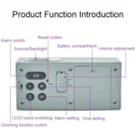 8890H Multifunctional Photosensitive Bedside Small Alarm Clock LCD Screen Digital Clock - Image 4