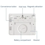 8218 Thin and Light Magnetic Wall-mounted LCD Temperature Electronic Digital Clock - Image 4