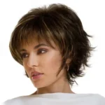 WIG-396 Ladies Fluffy Short Curved Head Set Chemical Fiber Wig