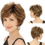 WIG-330 Ladies Fluffy Short Curved Head Set Chemical Fiber Wig - Image 2