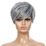 Ladies Short Straight Hair Wig High Temperature Silk Chemical Fiber Headgear - Image 3
