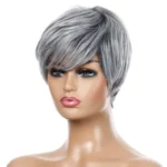 Ladies Short Straight Hair Wig High Temperature Silk Chemical Fiber Headgear - Image 4